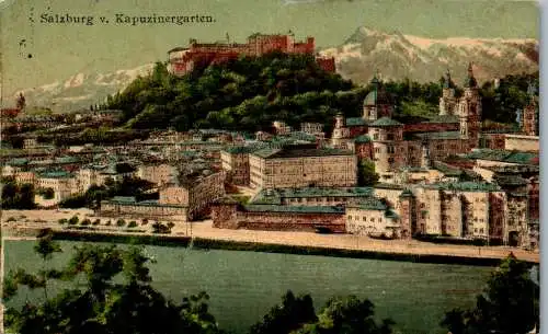 55524 - Salzburg - Salzburg , vom Kapuzinergarten - gelaufen 1899