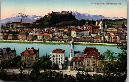 55528 - Salzburg - Salzburg , Vom Kapuzinerberg - gelaufen 1917