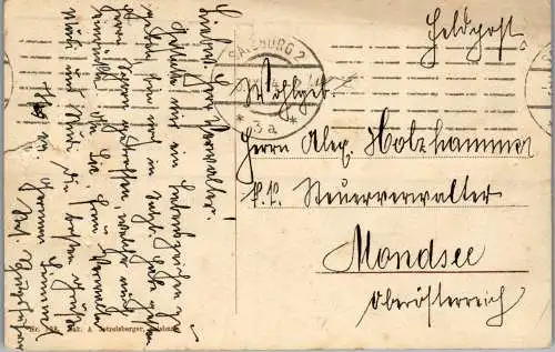 55530 - Salzburg - Salzburg , Rechtsseitiger Stadtteil mit St. Andräkirche - gelaufen 1914