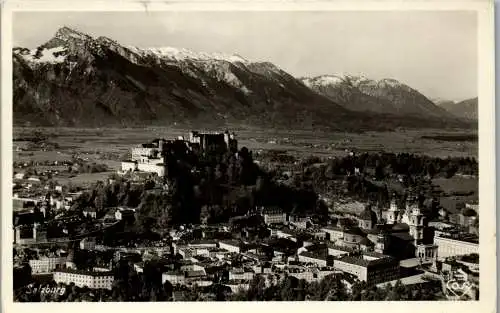 55537 - Salzburg - Salzburg , Panorama vom Basteiweg geg. Untersberg und Lattengebirge - gelaufen 1939