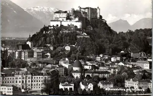 55541 - Salzburg - Salzburg , Hohensalzburg mit Nonnberg - gelaufen 1958