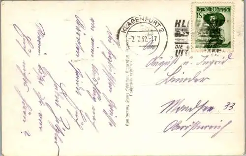 55578 - Kärnten - Velden , am Wörthersee mit Mittagskogel und Triglav - gelaufen 1952