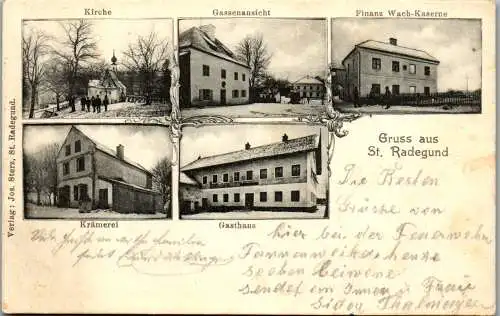 55593 - Steiermark - St. Radegund , Gruss aus , Krämerei , Gasthaus , Finanz Wach Kaserne - gelaufen 1896