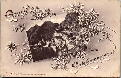 55616 - Oberösterreich - Hallstatt , Gruss aus dem Salzkammergut - gelaufen 1917