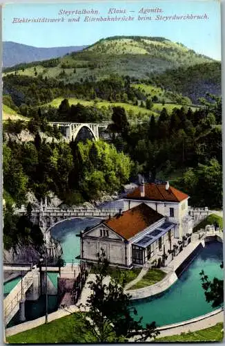 55643 - Oberösterreich - Klaus , Agonitz , Molln , Steyrtal , Steyrdurchbruch , Elektrizitätswerk - gelaufen 1920