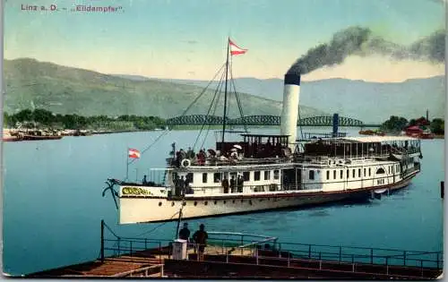 55654 - Oberösterreich - Linz , Eildampfer Wien , Dampfer , Dampschiff , Schiff - gelaufen 1916