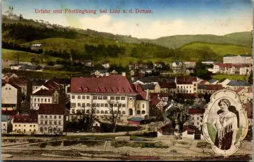 55657 - Oberösterreich - Linz , Urfahr und Pöstlingberg , K. u. K. Reservespital Linz Urfahr - gelaufen 1917