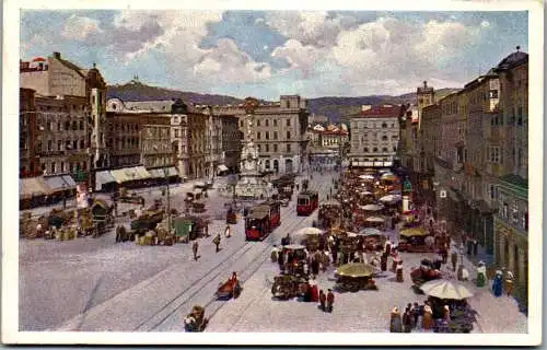 55668 - Oberösterreich - Linz , Kaiser Franz Josef Platz - gelaufen 1918