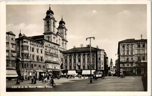 55670 - Oberösterreich - Linz , Adolf Hitler Platz , Kaufhaus Kraus Schöber - gelaufen 1941