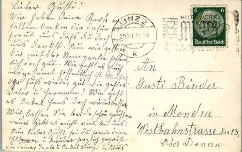55680 - Oberösterreich - Linz , Landungsplatz , Anlegestelle - gelaufen 1933
