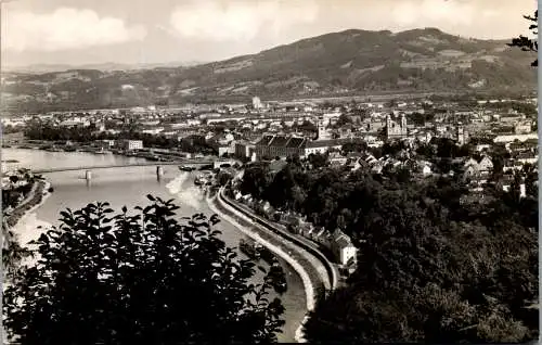 55693 - Oberösterreich - Linz , Panorama - gelaufen 1954