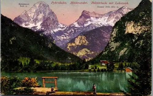 55704 - Oberösterreich - Hinterstoder , Polsterlucke mit Lahnteich , Phyrnbahn , Spitzmauer , Großer Priel - 1907