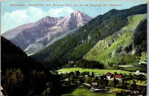 55705 - Oberösterreich - Steyrbrücke , mit Kleinem Priel am Eingang in das Stodertal , Phyrnbahn - gelaufen 1908