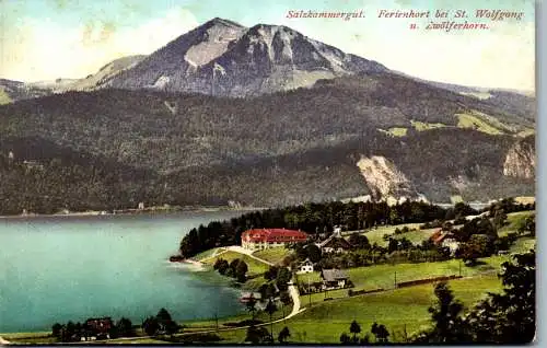 55706 - Oberösterreich - St. Wolfgang , Ferienhort , Zwölferhorn - gelaufen 1912