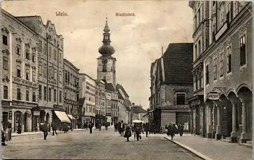 55726 - Oberösterreich - Wels , Stadtplatz - gelaufen 1910