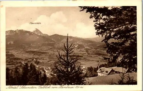 55741 - Oberösterreich - Almtal , Scharnstein , Talblick vom Hambauer , Traunstein - gelaufen 1923