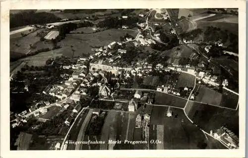 55762 - Oberösterreich - Pregarten , Markt Pregarten , Panorama , Fliegeraufnahme - gelaufen 1948