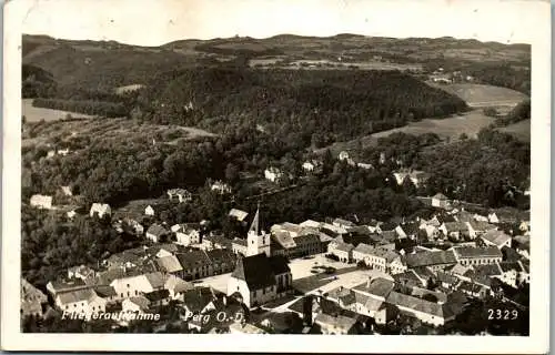 55763 - Oberösterreich - Perg , Fliegeraufnahme , Panorama - gelaufen 1942