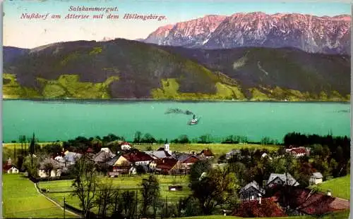 55771 - Oberösterreich - Nußdorf , am Attersee mit dem Höllengebirge - gelaufen 1923