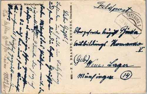 55784 - Salzburg - Salzburg , Mirabellgarten , Feldpost - gelaufen 1944
