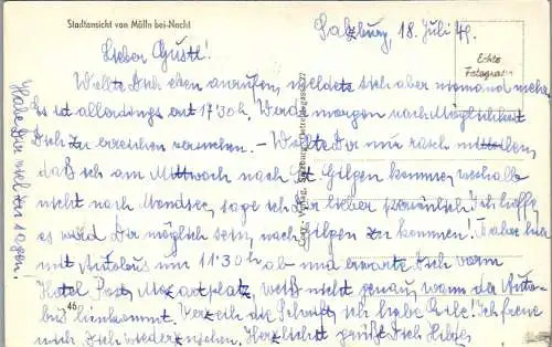 55790 - Salzburg - Salzburg , Mülln bei Scheinwerferbeleuchtung - gelaufen 1949