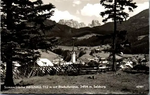 55808 - Salzburg - Abtenau , mit Bischofsmütze , Panorama - gelaufen 1955