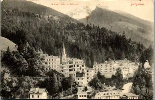 55813 - Salzburg - Bad Gastein , Ansicht , Schwarzenberg Anlagen - gelaufen 1900