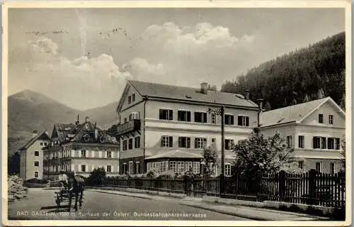 55816 - Salzburg - Bad Gastein , Kurhaus der Österr. Bundesbahnenkrankenkasse , Pferdewagen - gelaufen