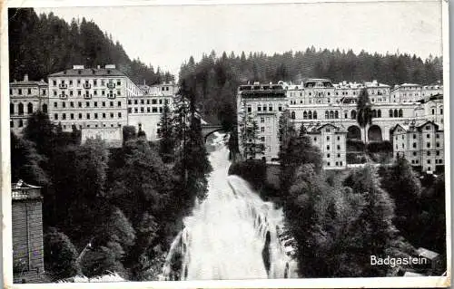 55820 - Salzburg - Bad Gastein , Ansicht mit Wasserfall - gelaufen 1943