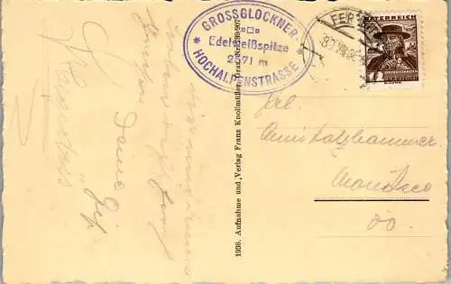 55855 - Salzburg - Großglockner , Hochalpenstrasse , Kehre 10 , Auto - gelaufen 1936