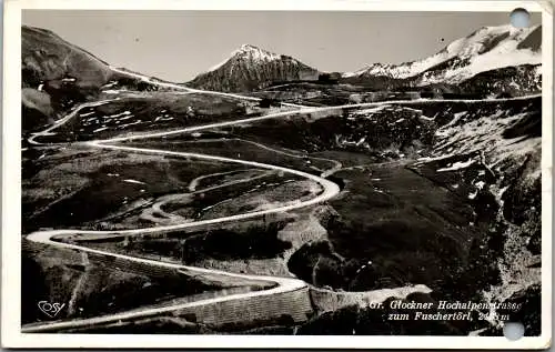 55856 - Salzburg - Großglockner , Hochalpenstrasse zum Fuschertörl , l. beschädigt , Ritterkopf u. Hocharn - gel