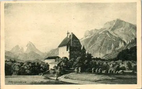 55863 - Salzburg - Elsbethen , Schloss Goldenstein - gelaufen 1924