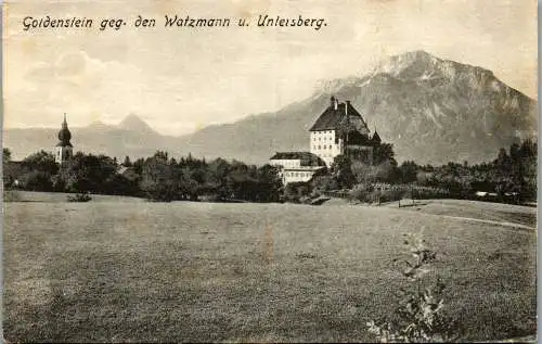 55865 - Salzburg - Elsbethen , Schloss Goldenstein gegen den Watzmann u. Untersberg - nicht gelaufen