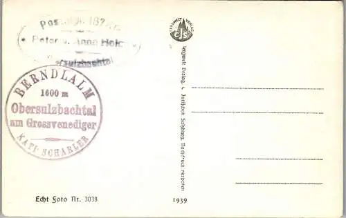 55875 - Salzburg - Obersulzbachtal , gegen den Geiger - nicht gelaufen 1939