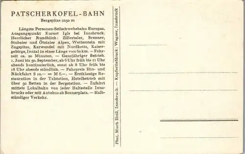 55893 - Tirol - Igls , Patscherkofel Bahn , Bergspitze - nicht gelaufen