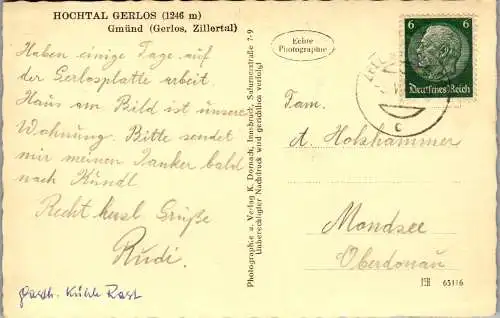 55902 - Tirol - Gerlos , Hochtal , Gmünd , Zillertal , Gasthaus Kühle Rast - gelaufen