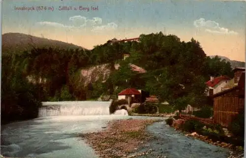 55910 - Tirol - Innsbruck , Sillfall und Berg Isel - gelaufen 1911