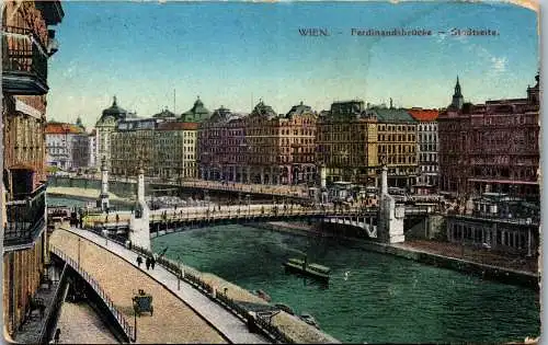 55921 - Wien - Wien , Ferdinandsbrücke , Stadtseite - gelaufen 1916