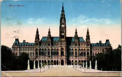 55929 - Wien - Wien , Rathaus - gelaufen 1916