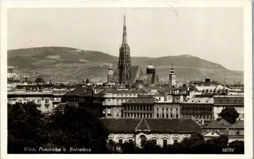 55955 - Wien - Wien , Panorama vom Belvedere - gelaufen 1950