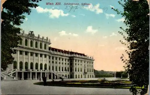 55970 - Wien - Schönbrunn , Wien XIII Schloss Schönbrunn - gelaufen 1914