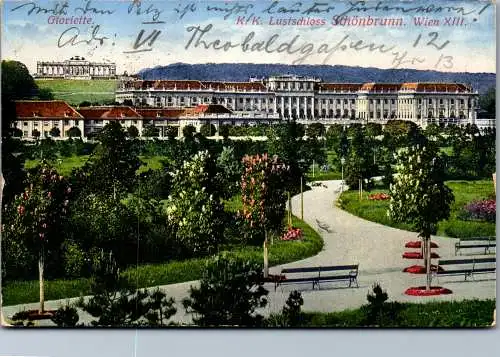 55976 - Wien - Schönbrunn , Gloriette , K. K. Lustschloss , Wien XIII - gelaufen 1915