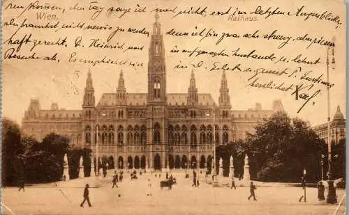 56008 - Wien - Rathaus , Wien I - gelaufen 1913