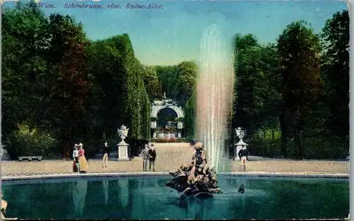 56013 - Wien - Schönbrunn , Römische Ruine Allee - gelaufen 1921