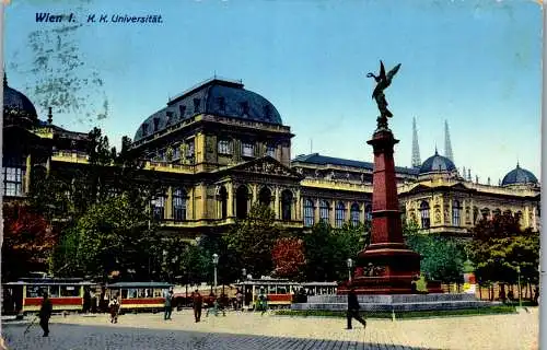 56023 - Wien - Wien I , K. k. Universität , Liebenberg Denkmal - gelaufen 1911