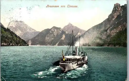 56027 - Oberösterreich - Ebensee , Traunsee , Schiff , Dampfer - gelaufen