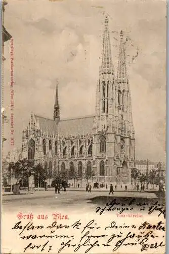 56043 - Wien - Wien , Votivkirche , Gruss aus Wien - gelaufen