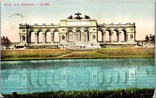 56044 - Wien - Schönbrunn , K. K. Schönbrunn , Gloriette - gelaufen