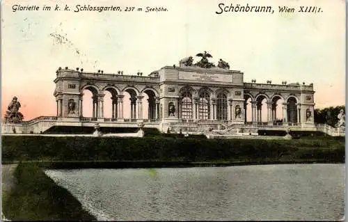 56058 - Wien - Schönbrunn , Gloriette im K. K. Schlossgarten Schönbrunn , Wien XIII - gelaufen