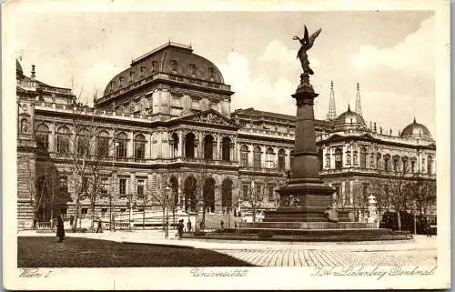 56070 - Wien - Wien I , Universität mit Liebenberg Denkmal - gelaufen 1922